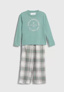 Abercrombie & Fitch pijama copii culoarea verde, modelator imagine
