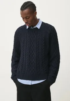Abercrombie & Fitch pulover barbati, culoarea albastru marin, KI120-4189 imagine
