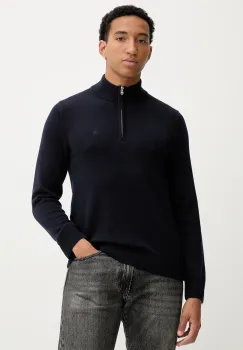 Abercrombie & Fitch pulover din amestec de lana culoarea bleumarin, light, cu turtleneck, KI120-5139-200 imagine