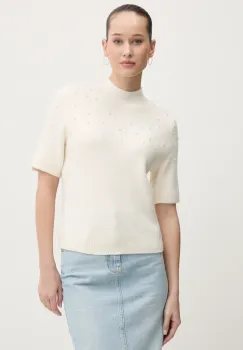 Abercrombie & Fitch pulover din amestec de lana femei, culoarea bej, cu turtleneck, KI150-4339 imagine