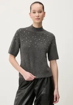 Abercrombie & Fitch pulover din amestec de lana femei, culoarea gri, cu turtleneck, KI150-4339 imagine