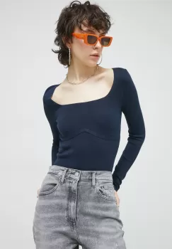 Abercrombie & Fitch pulover femei, culoarea albastru marin imagine