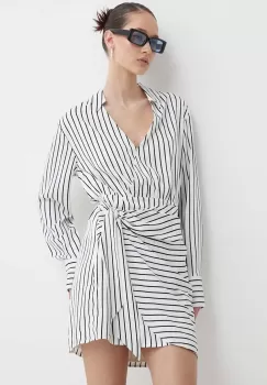 Abercrombie & Fitch rochie culoarea alb, mini, drept imagine