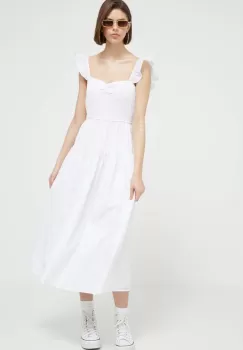 Abercrombie & Fitch rochie culoarea alb, mini, evazati imagine