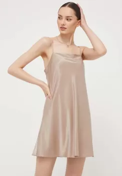 Abercrombie & Fitch rochie culoarea bej, mini, drept imagine