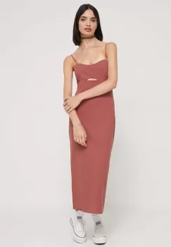 Abercrombie & Fitch rochie culoarea roz, midi, mulata imagine