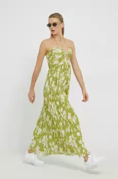 Abercrombie & Fitch rochie culoarea verde, midi, evazati imagine