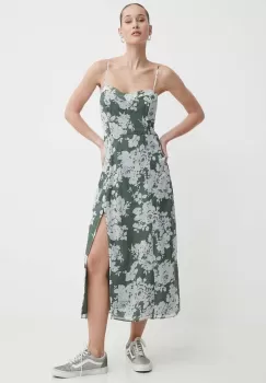 Abercrombie & Fitch rochie culoarea verde, midi, evazati imagine