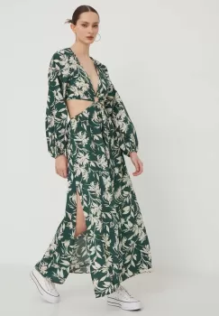 Abercrombie & Fitch rochie culoarea verde, midi, evazati imagine