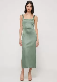 Abercrombie & Fitch rochie culoarea verde, midi, mulata imagine