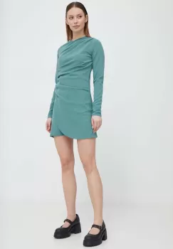 Abercrombie & Fitch rochie culoarea verde, mini, drept imagine