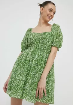 Abercrombie & Fitch rochie culoarea verde, mini, evazati imagine