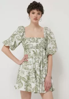 Abercrombie & Fitch rochie culoarea verde, mini, evazati imagine