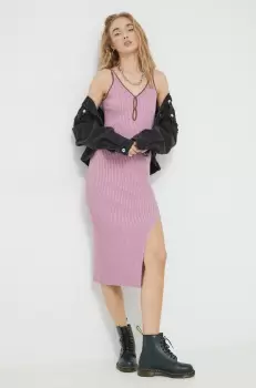 Abercrombie & Fitch rochie culoarea violet, midi, mulata imagine