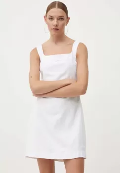Abercrombie & Fitch rochie din in culoarea alb, mini, drept imagine