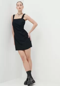 Abercrombie & Fitch rochie din in culoarea negru, mini, drept imagine