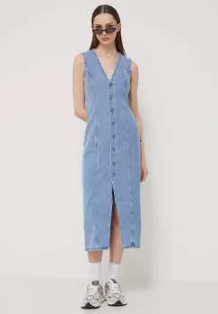 Abercrombie & Fitch rochie jeans midi, drept imagine