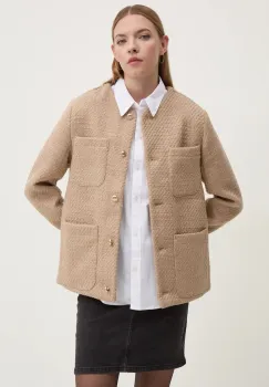 Abercrombie & Fitch sacou culoarea bej, un singur rand de nasturi, neted, KI144-4128 imagine