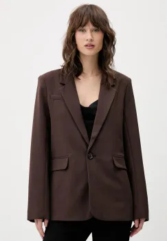 Abercrombie & Fitch sacou culoarea maro, un singur rand de nasturi, uni, KI144-5233-480 imagine