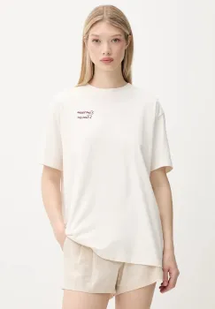 Abercrombie & Fitch tricou din bumbac culoarea bej, KI157-5068 imagine