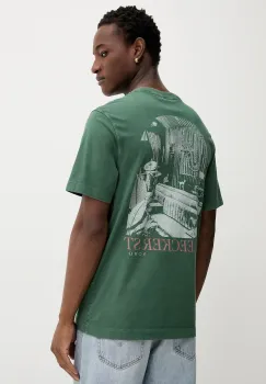 Abercrombie & Fitch tricou din bumbac culoarea verde, cu imprimeu, KI123-5231-303 imagine