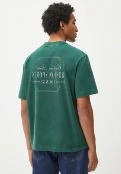 Abercrombie & Fitch tricou din bumbac culoarea verde, cu imprimeu, KI123-5233-303 imagine