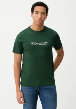 Abercrombie & Fitch tricou din bumbac culoarea verde, cu imprimeu, KI123-5255-340 imagine