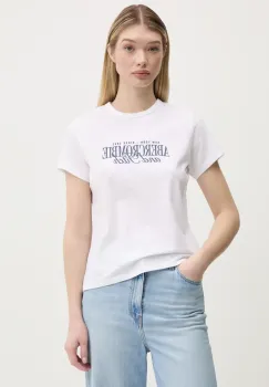 Abercrombie & Fitch tricou din bumbac femei, culoarea alb, KI185-5058 imagine