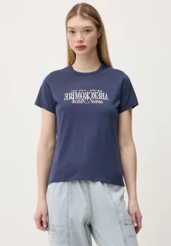 Abercrombie & Fitch tricou din bumbac femei, culoarea albastru marin, KI185-5058 imagine