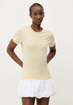 Abercrombie & Fitch tricou din bumbac femei, culoarea galben, KI139-5231 imagine
