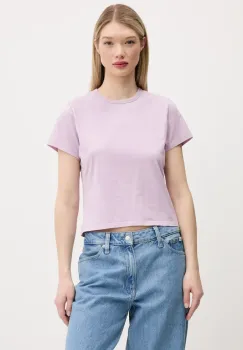 Abercrombie & Fitch tricou din bumbac femei, culoarea violet, KI139-5308 imagine