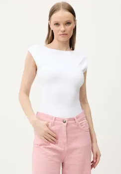 Abercrombie & Fitch tricou femei, culoarea alb, cu spate descoperit, KI139-5225 imagine
