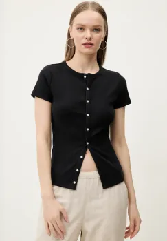 Abercrombie & Fitch tricou femei, culoarea negru, KI139-5293 imagine
