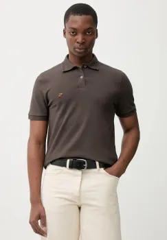 Abercrombie & Fitch tricou polo culoarea maro, uni, KI124-5744-400 imagine