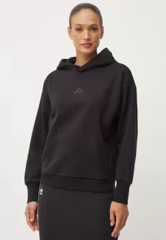 adidas bluza All SZN femei, culoarea negru, cu gluga, neted, IW1025 imagine
