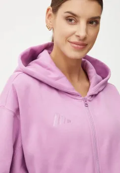 adidas bluza All SZN femei, culoarea violet, cu gluga, cu imprimeu, IY6810 imagine