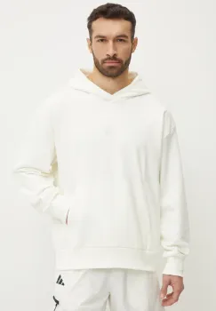 adidas bluza ALL SZN Luxe barbati, culoarea bej, cu gluga, neted, JJ3641 imagine