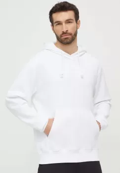 adidas bluza barbati, culoarea alb, cu gluga, neted imagine