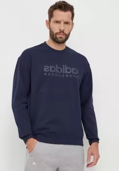 adidas bluza barbati, culoarea albastru marin, cu imprimeu imagine