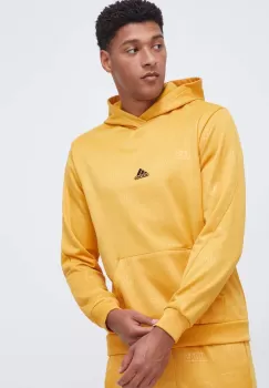 adidas bluza barbati, culoarea galben, cu gluga, modelator imagine