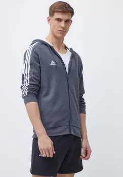 adidas bluza barbati, culoarea gri, cu gluga, cu imprimeu imagine