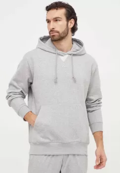 adidas bluza barbati, culoarea gri, cu gluga, melanj imagine