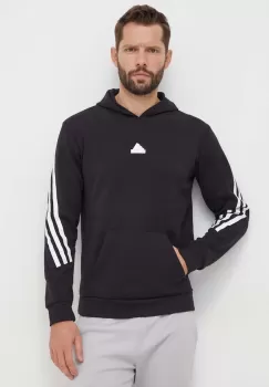 adidas bluza barbati, culoarea negru, cu gluga, cu imprimeu imagine