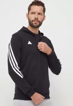 adidas bluza barbati, culoarea negru, cu gluga, cu imprimeu imagine