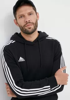 adidas bluza barbati, culoarea negru, cu gluga, cu imprimeu imagine