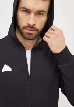 adidas bluza barbati, culoarea negru, cu gluga, cu imprimeu imagine