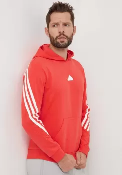 adidas bluza barbati, culoarea rosu, cu gluga, cu imprimeu imagine
