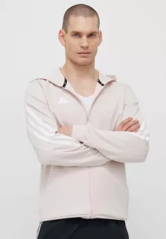 adidas bluza barbati, culoarea roz, cu gluga, cu imprimeu, IR9207 imagine