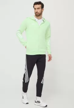 adidas bluza barbati, culoarea verde, cu gluga, cu imprimeu imagine