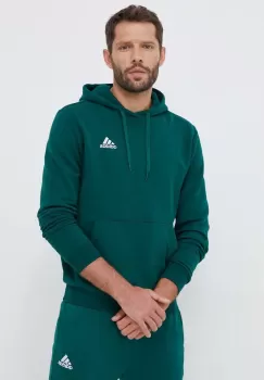 adidas bluza barbati, culoarea verde, cu gluga, neted imagine